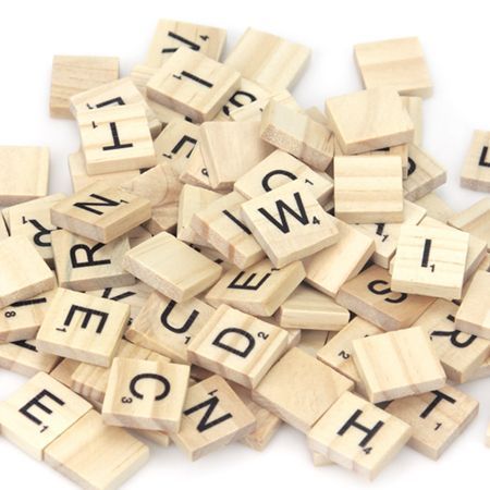 100 x Wooden Scrabble Tiles Letters Craft Set