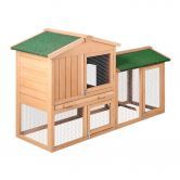 i.Pet Chicken Coop Rabbit Hutch 138cm x 44cm x 85cm Large Chicken Coop House Run Cage Wooden Outdoor