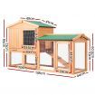 i.Pet Chicken Coop Rabbit Hutch 138cm x 44cm x 85cm Large Chicken Coop House Run Cage Wooden Outdoor