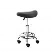 Saddle PU Swivel Salon Stool - Black