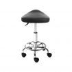 Saddle PU Swivel Salon Stool - Black