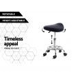 Saddle PU Swivel Salon Stool - Black