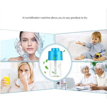 LUD Mini Portable Bottle Cap Air Humidifier with USB Cable for Office Hom