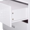 Artiss Bedside Table 2 Drawers High Gloss - White