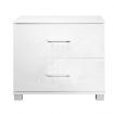 Artiss Bedside Table 2 Drawers High Gloss - White