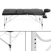 Zenses Massage Table 60cm 3 Fold Aluminium Beauty Bed Portable Therapy Waxing Black