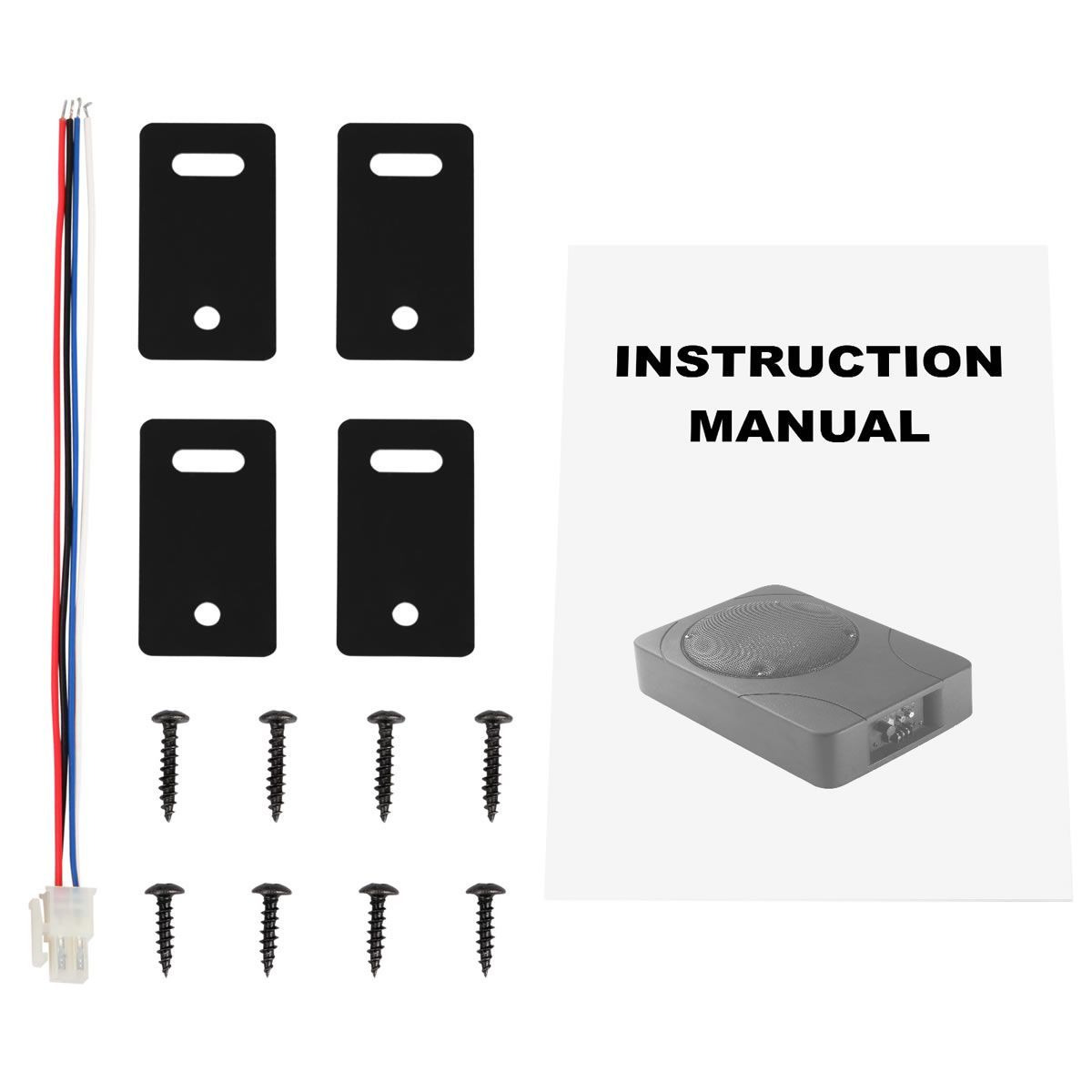 Car Sub Woofer Amplifier Speakers with Inbuilt Amp Cables Crazy Sales