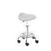 Saddle PU Swivel Salon Stool - White