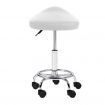 Saddle PU Swivel Salon Stool - White