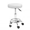 Round PU Swivel Salon Stool - White