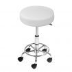 Round PU Swivel Salon Stool - White