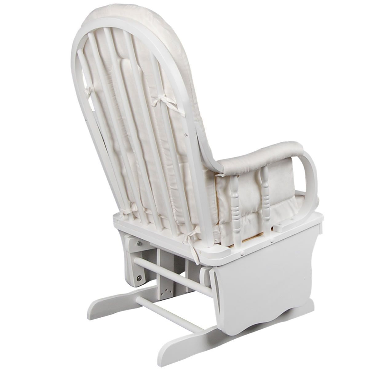 Baby Breast Feeding Sliding Glider Chair with Ottoman White Crazy Sales