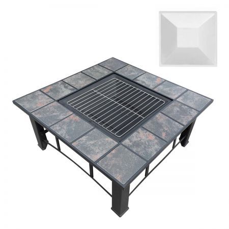 Outdoor Fire Pit Bbq Table Grill Fireplace Ice Bucket With Table