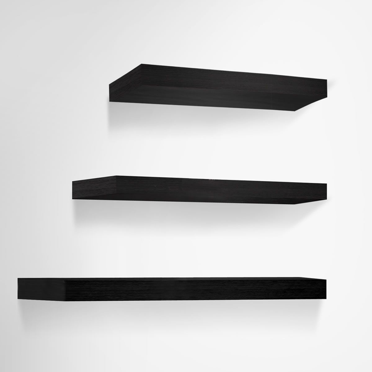 Artiss Floating Wall Shelf Set of 3 Black