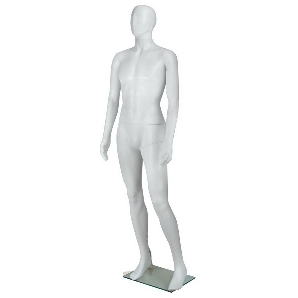 Full Body Male Mannequin Cloth Display Tailor Dressmaker 186cm - White