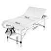 Zenses Massage Table 75cm 3 Fold Aluminium Beauty Bed Portable Therapy White