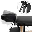 Zenses Massage Table 70cm 3 Fold Wooden Portable Beauty Therapy Bed Waxing Black