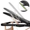 Zenses Massage Table 70cm 3 Fold Wooden Portable Beauty Therapy Bed Waxing Black