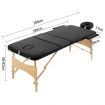Zenses Massage Table 70cm 3 Fold Wooden Portable Beauty Therapy Bed Waxing Black