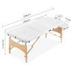 Zenses Massage Table 70cm 3 Fold Wooden Portable Beauty Therapy Bed Waxing White