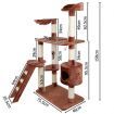 Multi Level Cat Scratching Poles Tree with Ladder - Brown