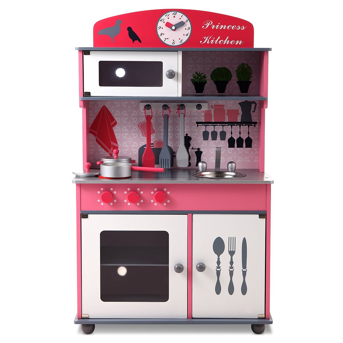Pink Wooden Toy Kitchen Set Crazy Sales