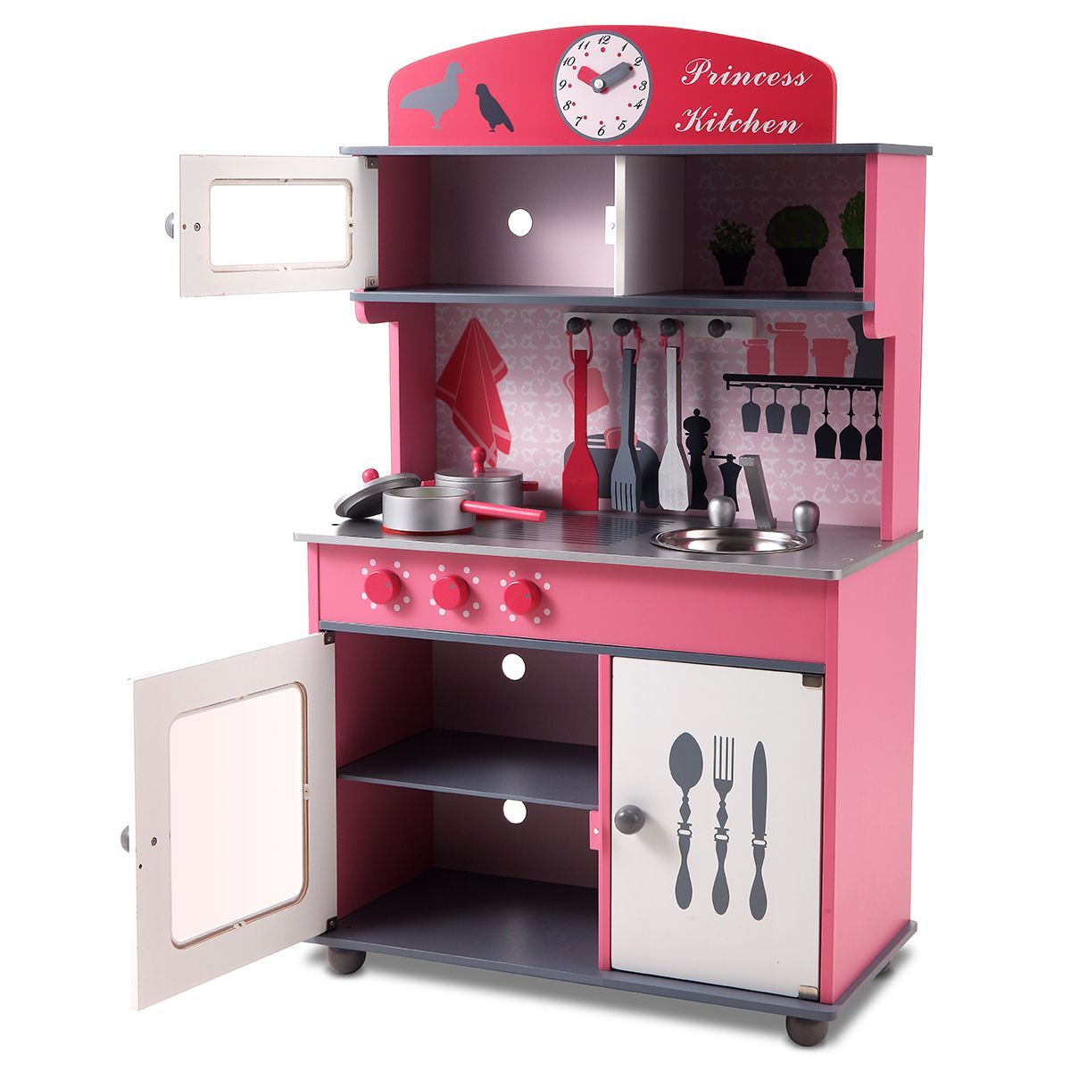 pink colour kitchen set toy