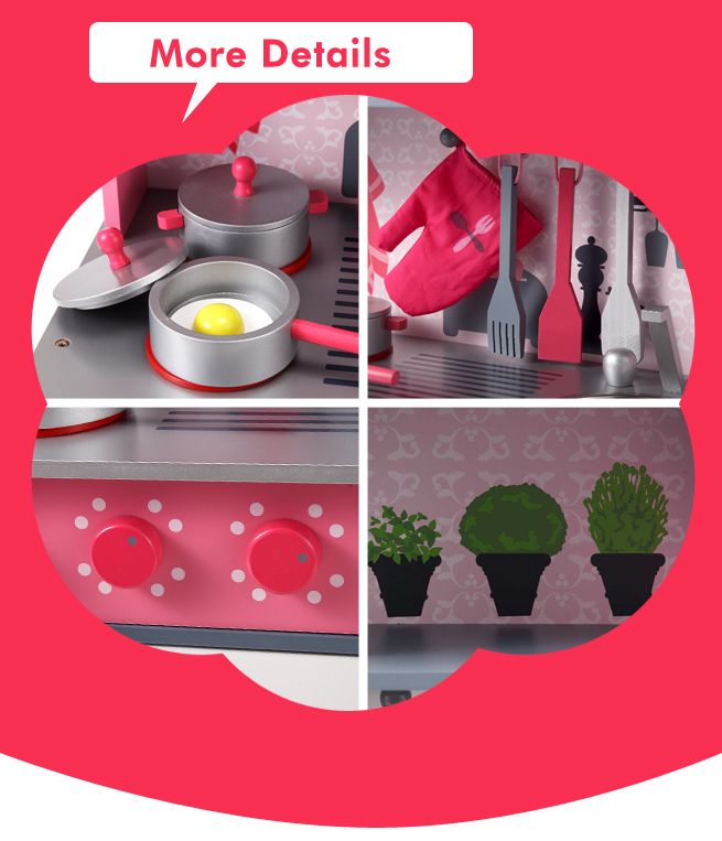 Pink Wooden Toy Kitchen Set Crazy Sales