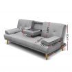 Artiss Sofa Bed 188CM Grey Faux Linen