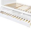 Wooden Bed Frame Pine Wood with Drawers - Single White