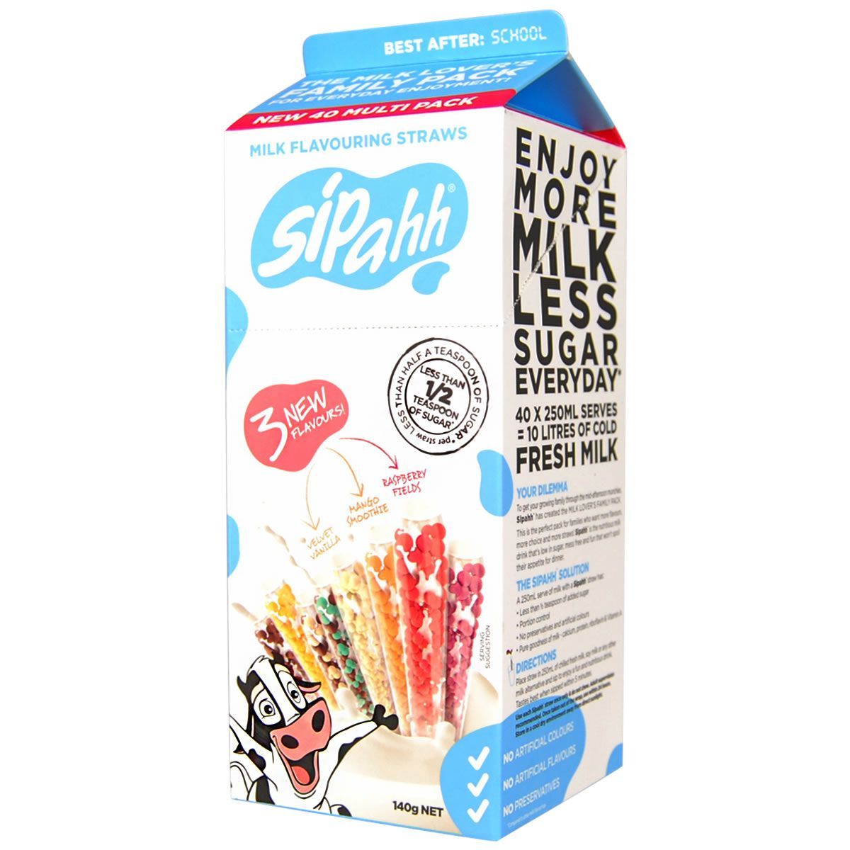 Sipahh Milk Flavouring Straws 40 Pack