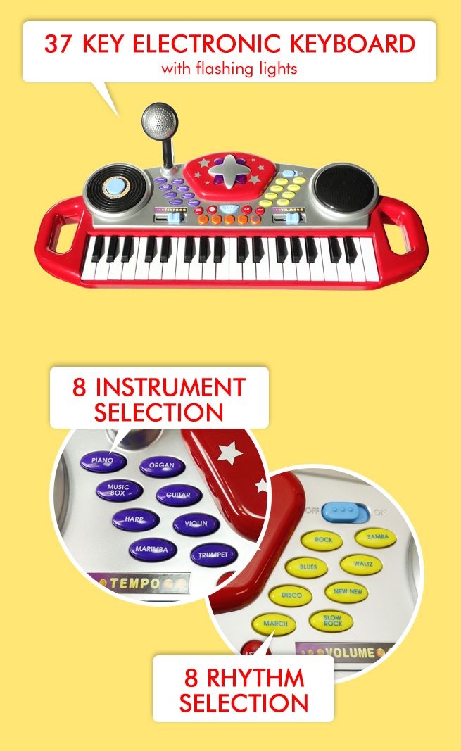 Red Electric Organ Keyboard Rock Star Set | Crazy Sales