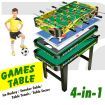 4-in-1  Games Table- Air Hockey / Pool / Foosball / Table Tennis