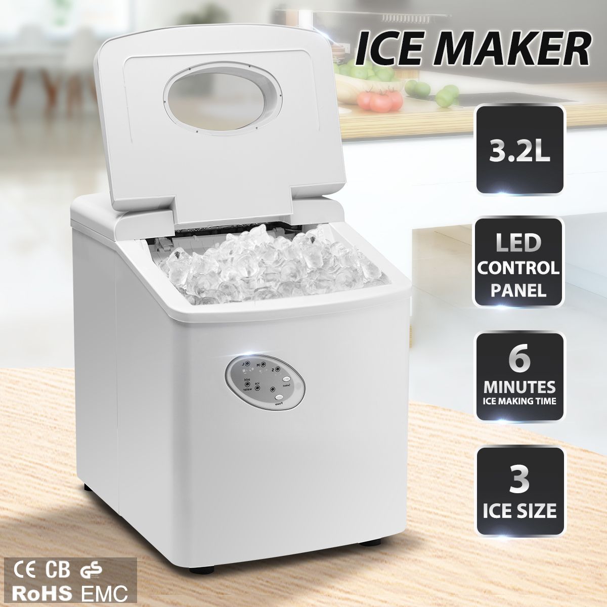 White 3.2L Home Ice Maker