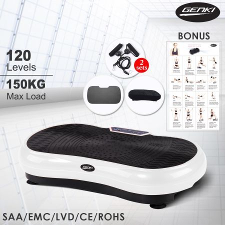 Genki Ultra Slim Vibration Fitness Machine Body Shaper Platform 2nd Gen - White