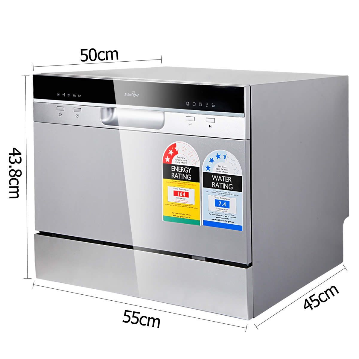 5 Star Chef Electric Benchtop Dishwasher Silver Crazy Sales