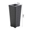 Stackable 4 pcs Black Wicker Rattan 2 Seater Outdoor Furniture Set - Grey