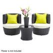 Stackable 4 pcs Black Wicker Rattan 2 Seater Outdoor Furniture Set - Grey