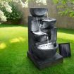 Gardeon Solar Water Feature Cascading Fountain 4-Tier Bowl LED Lights 72CM Blue
