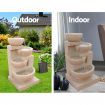 Gardeon Solar Water Feature Cascading Fountain 4-Tier Bowl LED Lights 72CM Sand