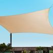 Instahut Waterproof Shade Sail 3x4m Rectangle Sand 95% Shade Cloth