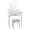 3 Drawer Dressing Table with Mirror - White