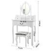 3 Drawer Dressing Table with Mirror - White