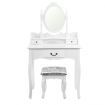 3 Drawer Dressing Table with Mirror - White