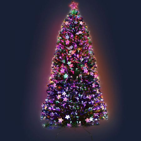 Jingle Jollys 1.8M 6FT LED Christmas Tree Optic Fiber Multi Colour Lights