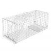 Humane Animal Trap Cage 108 x 40 x 45cm - Silver