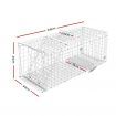 Humane Animal Trap Cage 108 x 40 x 45cm - Silver