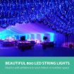 Jingle Jollys Christmas Lights 20M 800 LED Icicle Light Blue White Decorations