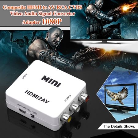 HDMI2AV HDMI to RCA Video Audio AV CVBS Adapter Converter 1080p NTSC