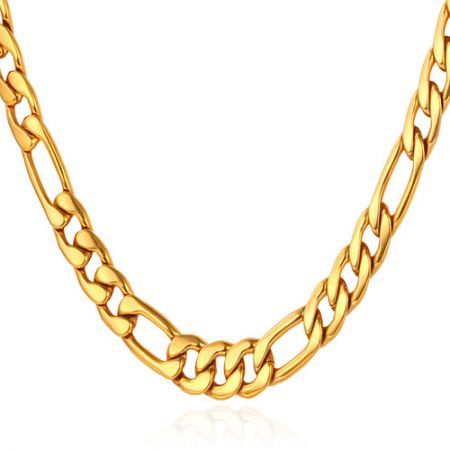 4mm figaro chunky 55cm 18k u7 filled inches chain gold